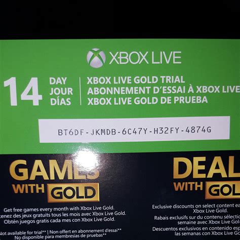 xbox live gold codes